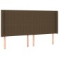 vidaXL Κρεβάτι Boxspring με Στρώμα & LED Σκ.Καφέ 180x200εκ. Υφασμάτινο