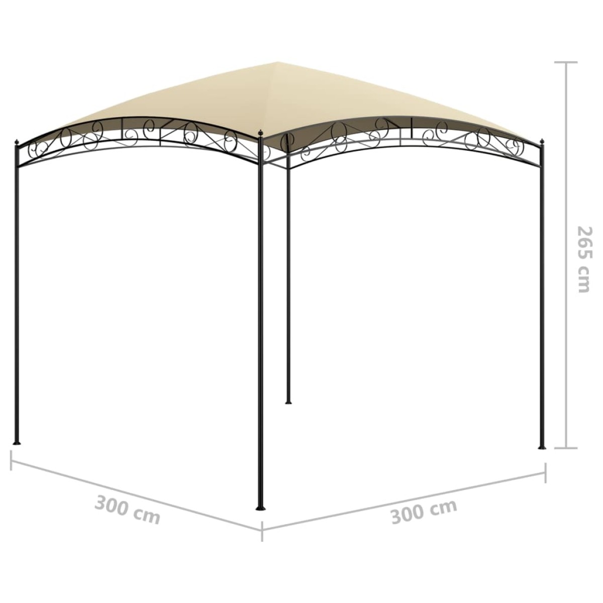 vidaXL Κιόσκι Ανθρακί 3 x 3 x 2,65 μ. 180 γρ./μ²