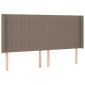 vidaXL Κρεβάτι Boxspring με Στρώμα & LED Taupe 200x200 εκ. Υφασμάτινο