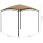 vidaXL Κιόσκι Taupe 3 x 3 x 2,65 μ. 180 γρ./μ²