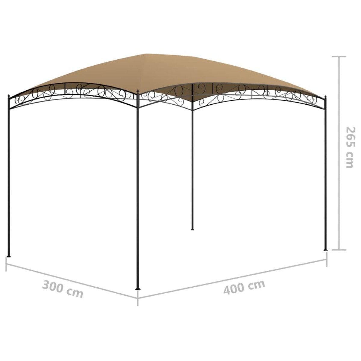 vidaXL Κιόσκι Taupe 3 x 4 x 2,65 μ. 180 γρ./μ²