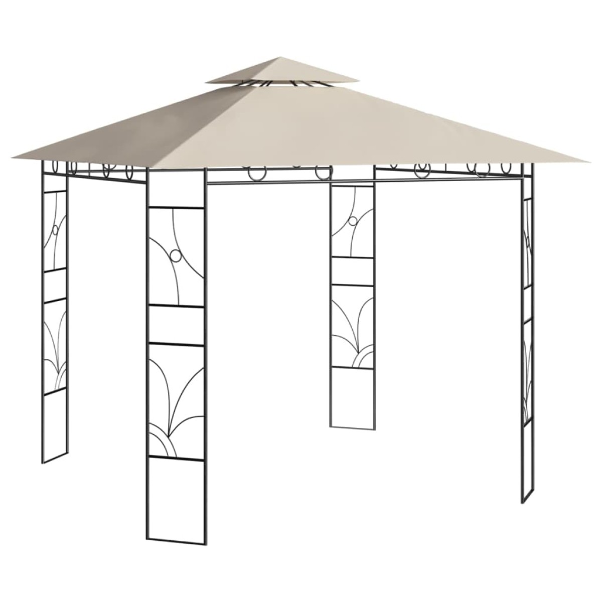vidaXL Κιόσκι Κρεμ 3 x 3 x 2,7 μ. 160 γρ./μ²