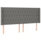 vidaXL Κρεβάτι Boxspring με Στρώμα & LED Σκ.Γκρι 180x200 εκ Υφασμάτινο