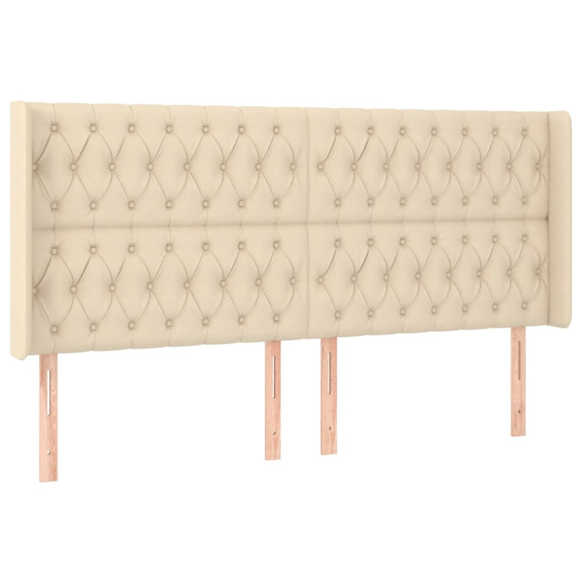 vidaXL Κρεβάτι Boxspring με Στρώμα & LED Κρεμ 180x200 εκ. Υφασμάτινο