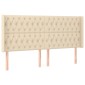 vidaXL Κρεβάτι Boxspring με Στρώμα & LED Κρεμ 180x200 εκ. Υφασμάτινο