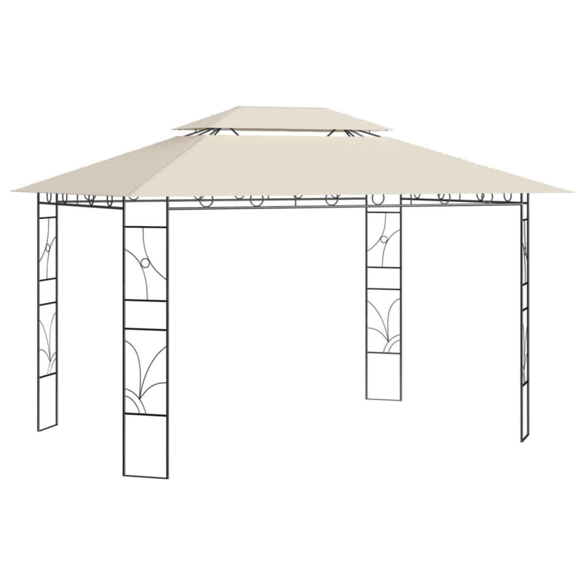 vidaXL Κιόσκι Κρεμ 4 x 3 x 2,7 μ. 160 γρ./μ²
