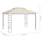 vidaXL Κιόσκι Κρεμ 4 x 3 x 2,7 μ. 160 γρ./μ²