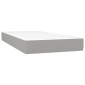 vidaXL Κρεβάτι Boxspring με Στρώμα & LED Αν.Γκρι 90x200 εκ. Υφασμάτινο
