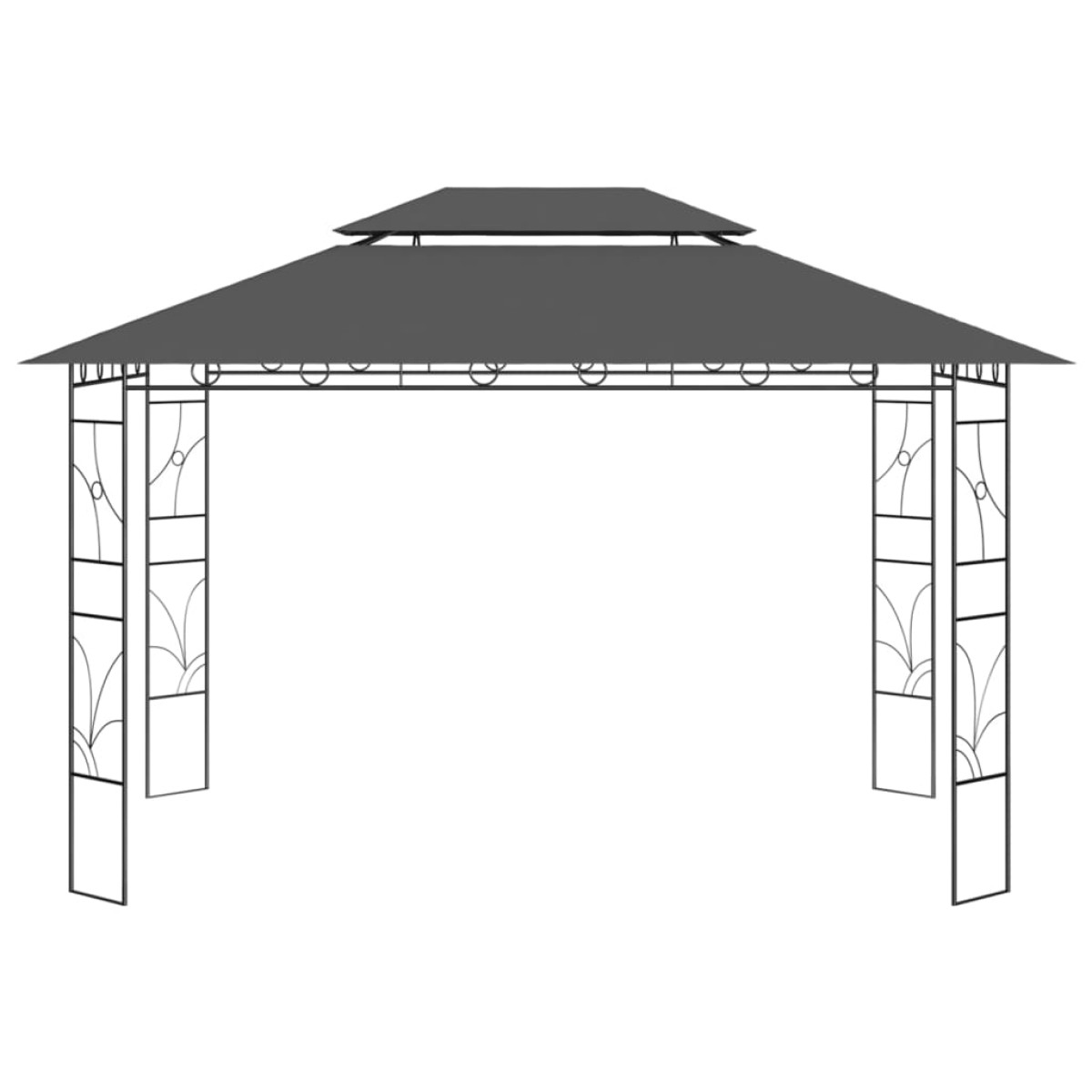 vidaXL Κιόσκι Ανθρακί 4 x 3 x 2,7 μ. 160 γρ./μ²