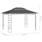 vidaXL Κιόσκι Ανθρακί 4 x 3 x 2,7 μ. 160 γρ./μ²