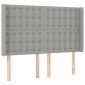 vidaXL Κρεβάτι Boxspring με Στρώμα & LED Αν.Γκρι 140x190εκ. Υφασμάτινο