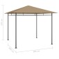 vidaXL Κιόσκι Taupe 3 x 3 x 2,7 μ. 180 γρ./μ²