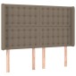 vidaXL Κρεβάτι Boxspring με Στρώμα & LED Taupe 140x190 εκ. Υφασμάτινο