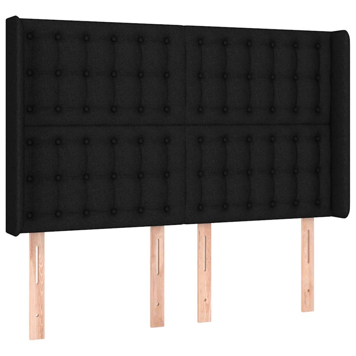 vidaXL Κρεβάτι Boxspring με Στρώμα & LED Μαύρο 140x200 εκ. Υφασμάτινο