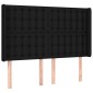 vidaXL Κρεβάτι Boxspring με Στρώμα & LED Μαύρο 140x200 εκ. Υφασμάτινο