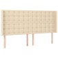 vidaXL Κρεβάτι Boxspring με Στρώμα & LED Κρεμ 180x200 εκ. Υφασμάτινο