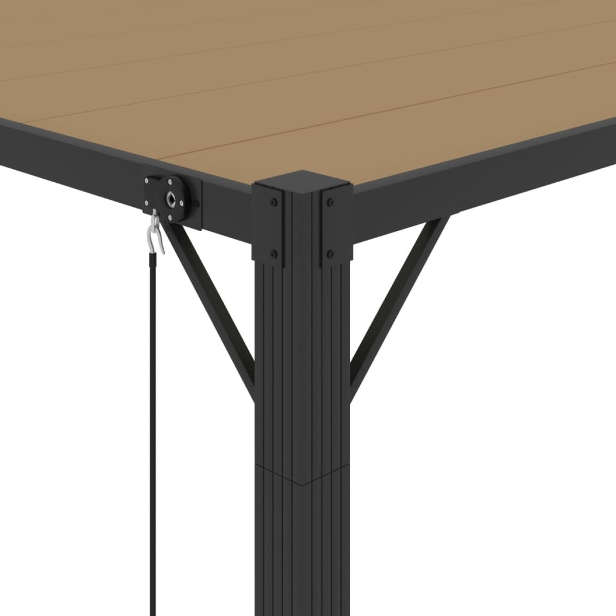 vidaXL Κιόσκι με Ανοιγόμενη Οροφή Taupe 3 x 3 μ. Ύφασμα και Αλουμίνιο