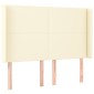 vidaXL Κρεβάτι Boxspring με Στρώμα & LED Κρεμ 140x190 εκ. Συνθ. Δέρμα