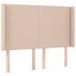 vidaXL Κρεβάτι Boxspring Στρώμα&LED Καπουτσίνο 140x190 εκ. Συνθ. Δέρμα