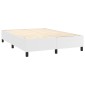 vidaXL Κρεβάτι Boxspring με Στρώμα & LED Λευκό 140x200 εκ. Συνθ. Δέρμα