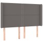 vidaXL Κρεβάτι Boxspring με Στρώμα & LED Γκρι 140x200 εκ. Συνθ. Δέρμα