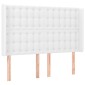 vidaXL Κρεβάτι Boxspring με Στρώμα & LED Λευκό 140x190 εκ. Συνθ. Δέρμα