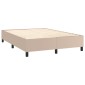 vidaXL Κρεβάτι Boxspring Στρώμα&LED Καπουτσίνο 140x200 εκ. Συνθ. Δέρμα
