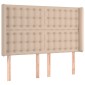vidaXL Κρεβάτι Boxspring Στρώμα&LED Καπουτσίνο 140x200 εκ. Συνθ. Δέρμα