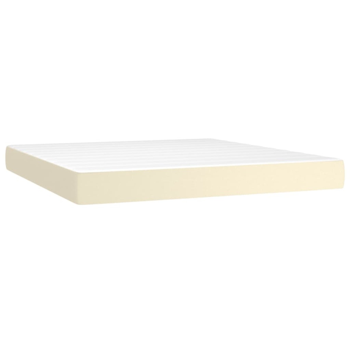 vidaXL Κρεβάτι Boxspring με Στρώμα & LED Κρεμ 180x200 εκ. Συνθ. Δέρμα