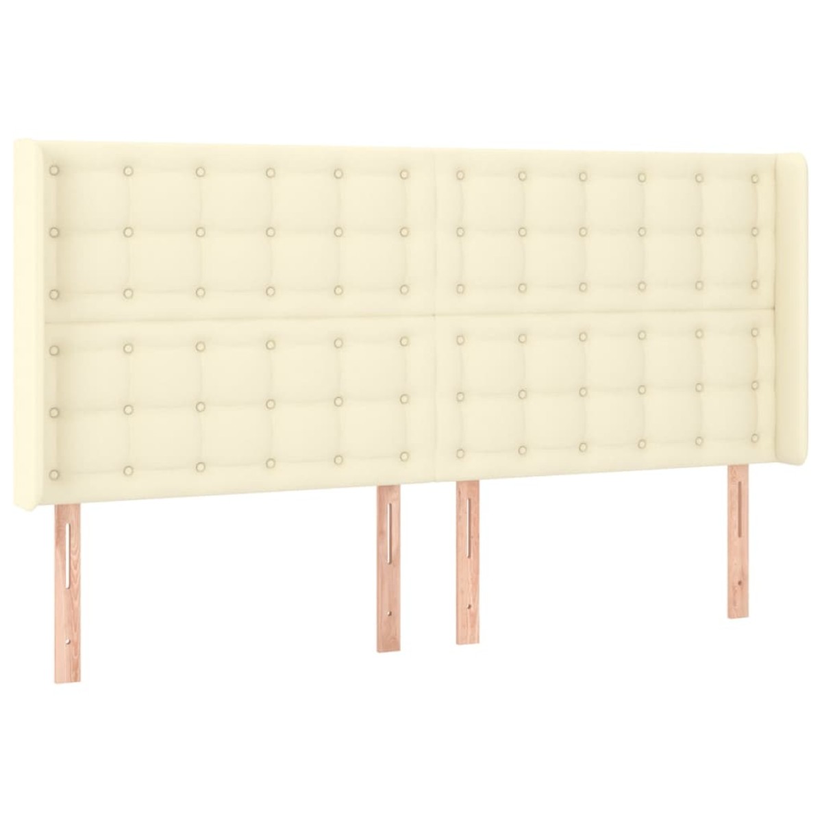 vidaXL Κρεβάτι Boxspring με Στρώμα & LED Κρεμ 180x200 εκ. Συνθ. Δέρμα