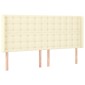 vidaXL Κρεβάτι Boxspring με Στρώμα & LED Κρεμ 180x200 εκ. Συνθ. Δέρμα