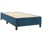 vidaXL Κρεβάτι Boxspring με Στρώμα & LED Σκ. Μπλε 90x200 εκ. Βελούδινο