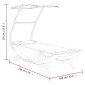 vidaXL Ξαπλώστρα ΕξΧώρου Ανθρ 100x190x134εκ Μασίφ Λυγισμένο Ξύλο Τέντα
