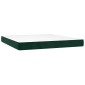 vidaXL Κρεβάτι Boxspring με Στρώμα & LED Σκ. Πράσινο 180x200εκ Βελούδο