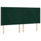 vidaXL Κρεβάτι Boxspring με Στρώμα & LED Σκ. Πράσινο 180x200εκ Βελούδο