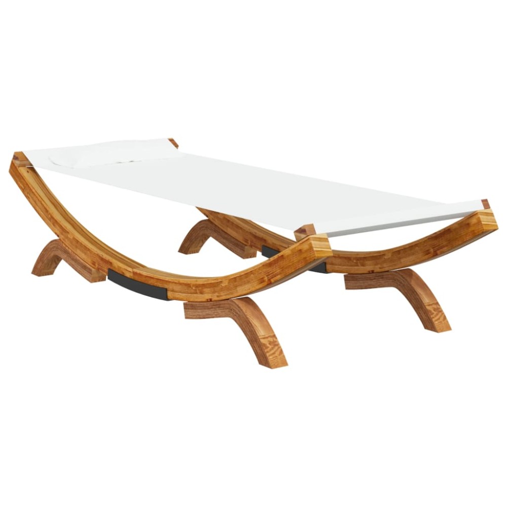 vidaXL Ξαπλώστρα Εξ. Χώρου Κρεμ 100x188,5x44 εκ. Μασίφ Λυγισμένο Ξύλο