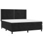 vidaXL Κρεβάτι Boxspring με Στρώμα & LED Μαύρο 160x200 εκ. Βελούδινο