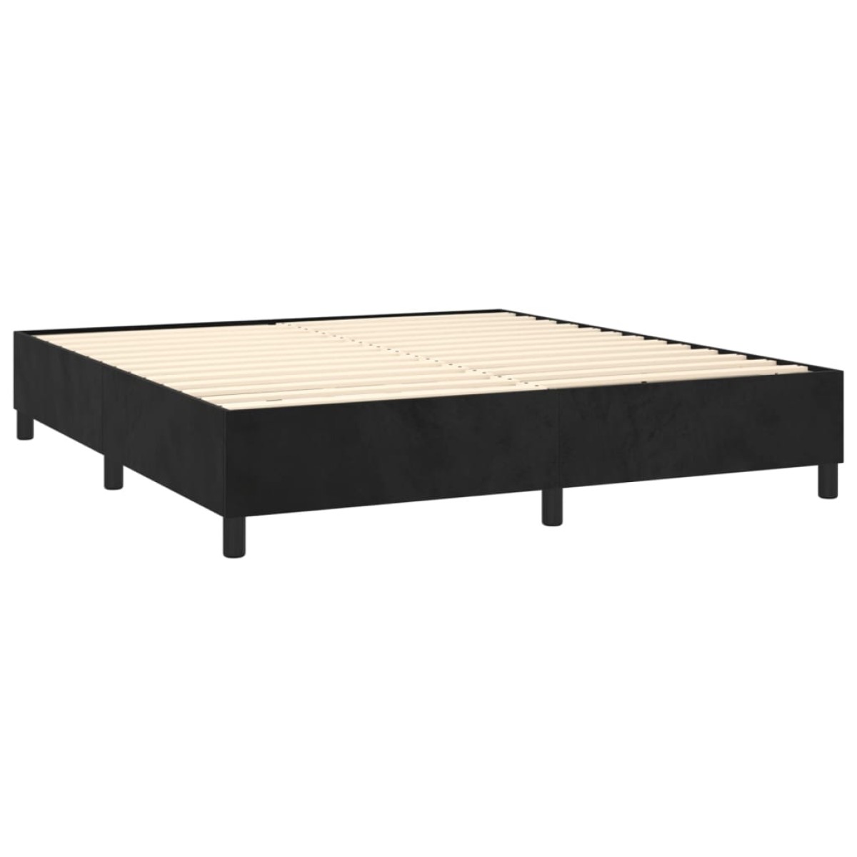 vidaXL Κρεβάτι Boxspring με Στρώμα & LED Μαύρο 160x200 εκ. Βελούδινο