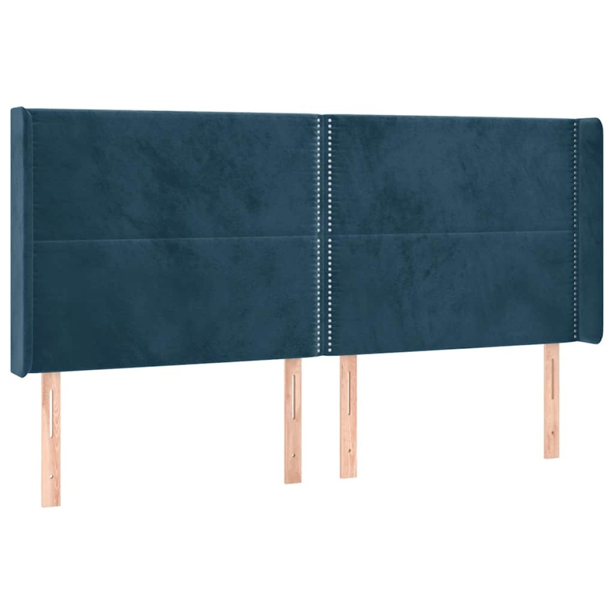 vidaXL Κρεβάτι Boxspring με Στρώμα & LED Σκ. Μπλε 160x200εκ. Βελούδινο
