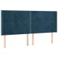 vidaXL Κρεβάτι Boxspring με Στρώμα & LED Σκ. Μπλε 160x200εκ. Βελούδινο