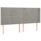 vidaXL Κρεβάτι Boxspring με Στρώμα & LED Αν.Γκρι 200x200 εκ. Βελούδινο
