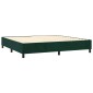 vidaXL Κρεβάτι Boxspring με Στρώμα & LED Σκ. Πράσινο 200x200εκ Βελούδο