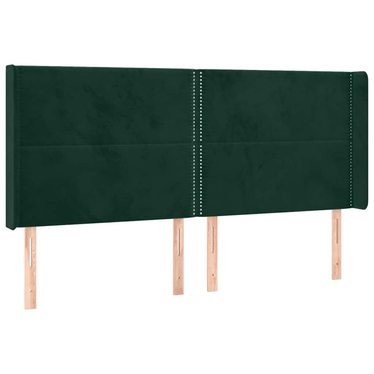 vidaXL Κρεβάτι Boxspring με Στρώμα & LED Σκ. Πράσινο 200x200εκ Βελούδο
