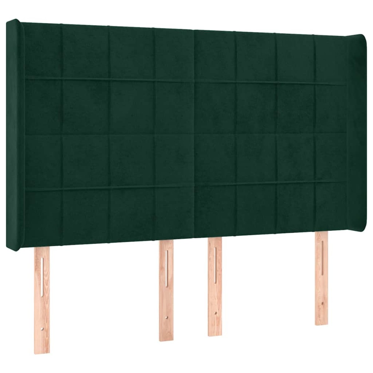 vidaXL Κρεβάτι Boxspring με Στρώμα & LED Σκ. Πράσινο 140x190εκ Βελούδο
