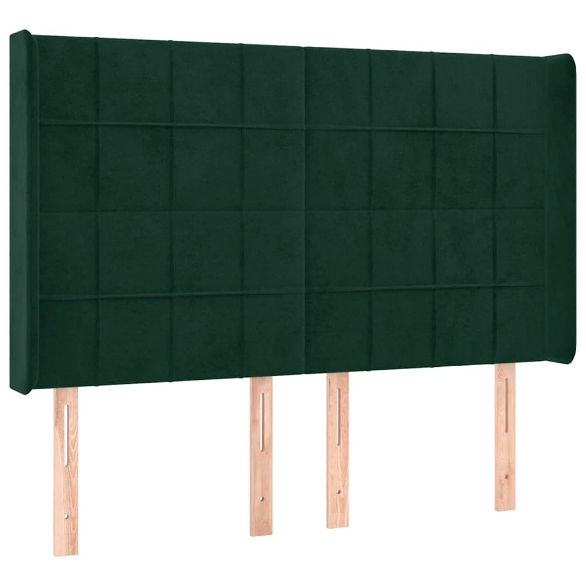 vidaXL Κρεβάτι Boxspring με Στρώμα & LED Σκ. Πράσινο 140x200εκ Βελούδο