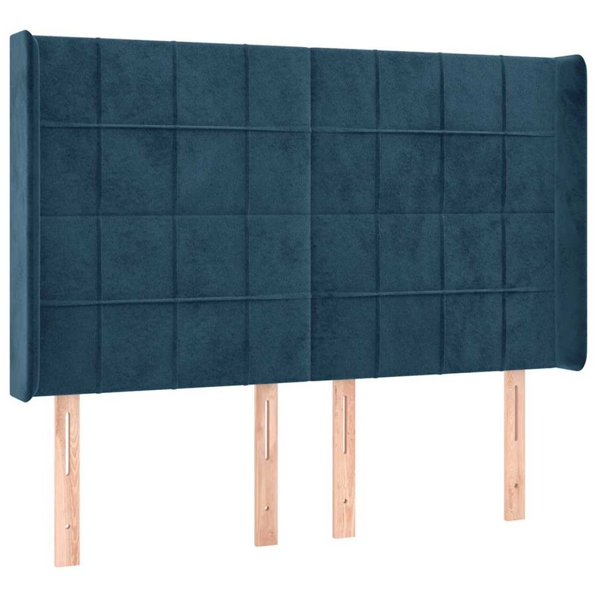 vidaXL Κρεβάτι Boxspring με Στρώμα & LED Σκ. Μπλε 140x200εκ. Βελούδινο