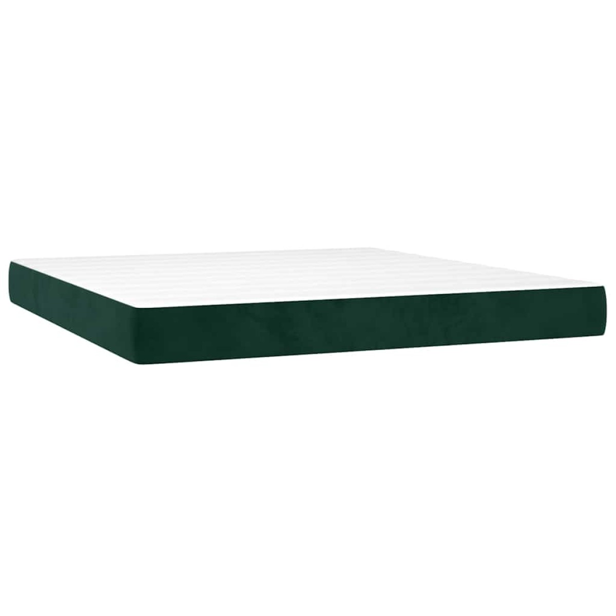 vidaXL Κρεβάτι Boxspring με Στρώμα & LED Σκ. Πράσινο 160x200εκ Βελούδο