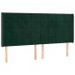vidaXL Κρεβάτι Boxspring με Στρώμα & LED Σκ. Πράσινο 160x200εκ Βελούδο