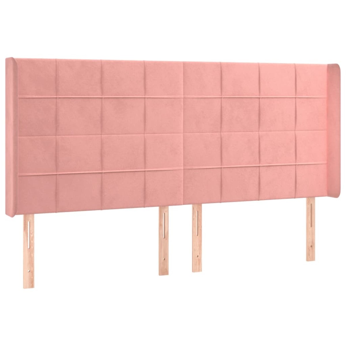 vidaXL Κρεβάτι Boxspring με Στρώμα & LED Ροζ 160x200 εκ. Βελούδινο