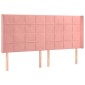 vidaXL Κρεβάτι Boxspring με Στρώμα & LED Ροζ 160x200 εκ. Βελούδινο